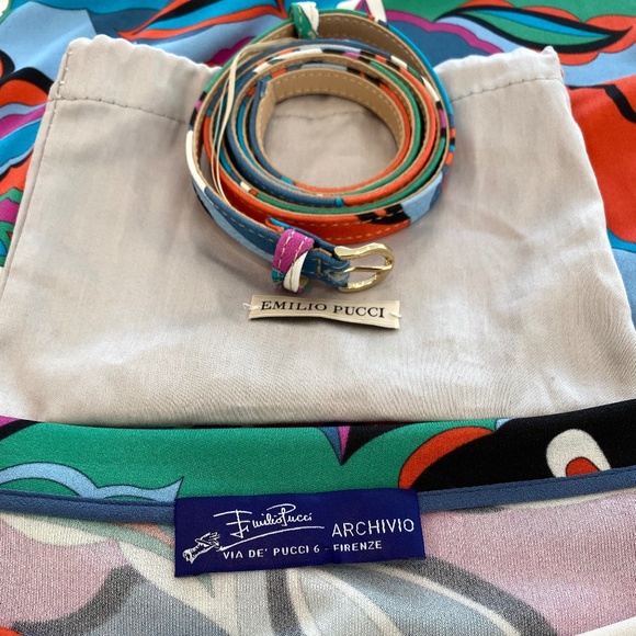 EMILIO PUCCI BLUE MULTI PRINT DRESS SIZE US 12 / IT 46 NWOTS! - Picture 14 of 16